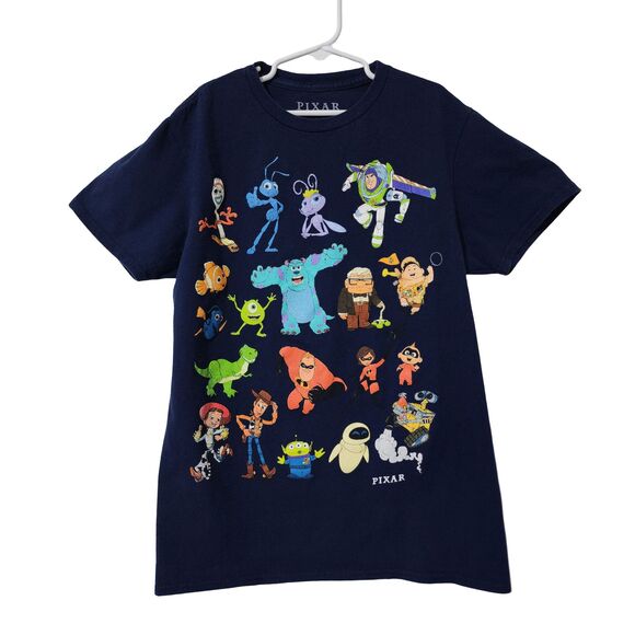 Disney Pixar Other - Disney Pixar Characters Kids Graphic T-Shirt Size SM Navy Blue Short Sleeve